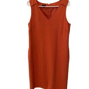 Talbots Sleeveless Shift Dress Women's Size 10 Orange Pique Officecore Chic Posh